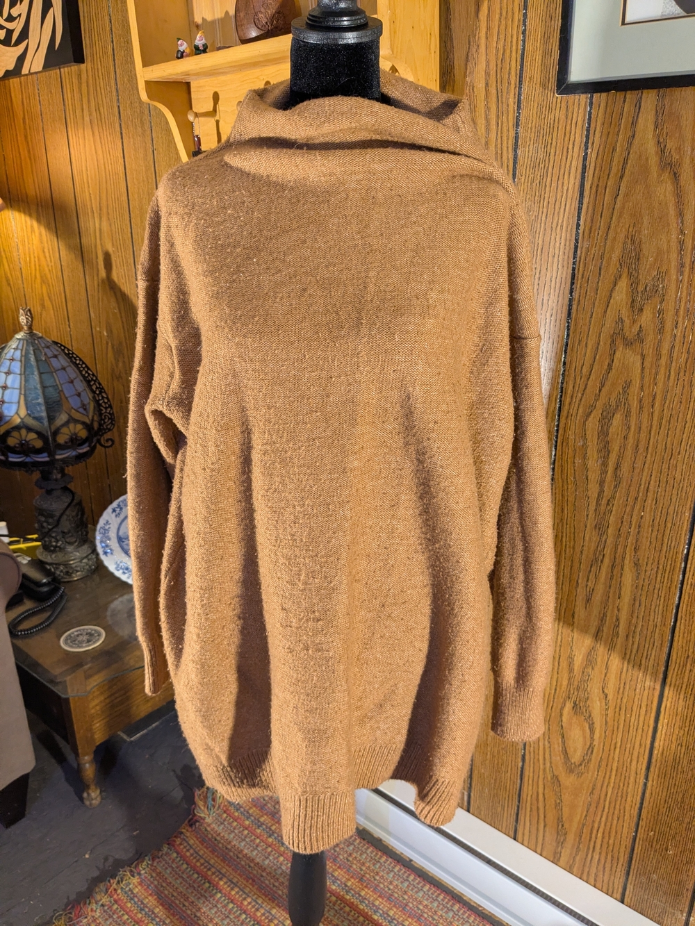 Joe Fresh Cozy Cowl-Neck Tunic Sweater in Camel